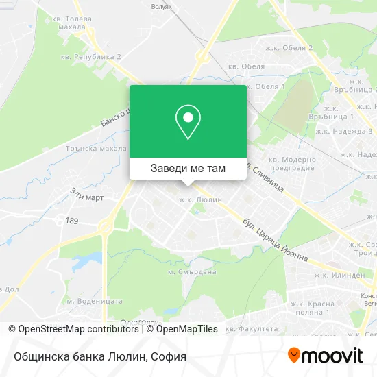 Общинска банка Люлин карта