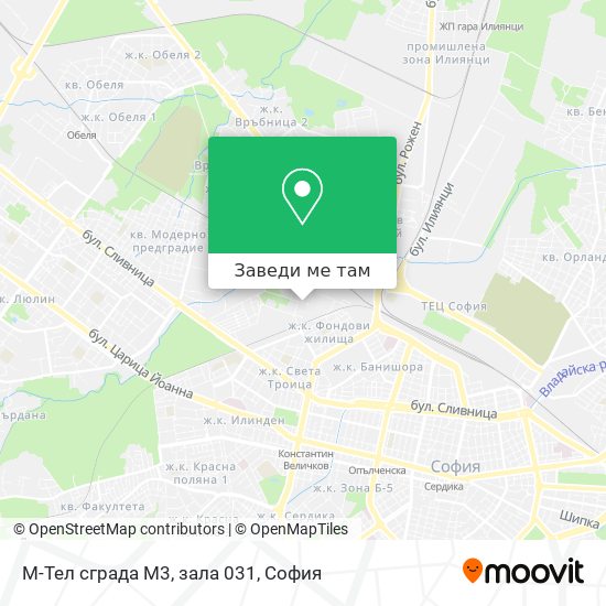 М-Тел сграда М3, зала 031 карта