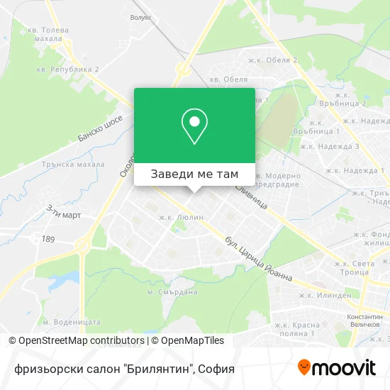 фризьорски салон "Брилянтин" карта