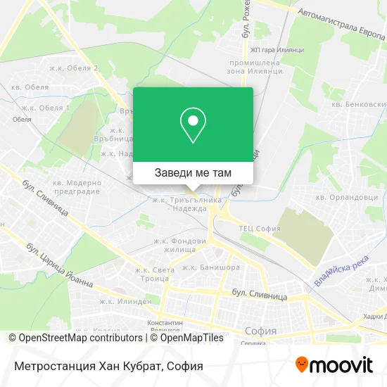 Метростанция Хан Кубрат карта