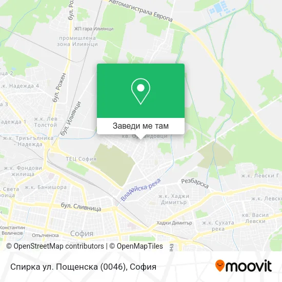 Спирка ул. Пощенска (0046) карта