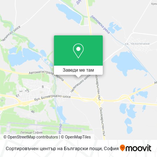 Сортировъчен център на Български пощи карта