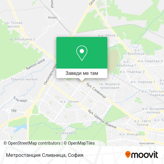 Метростанция Сливница карта