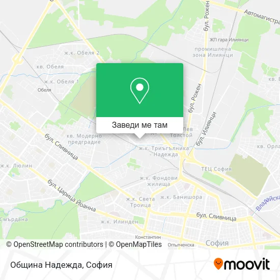 Община Надежда карта