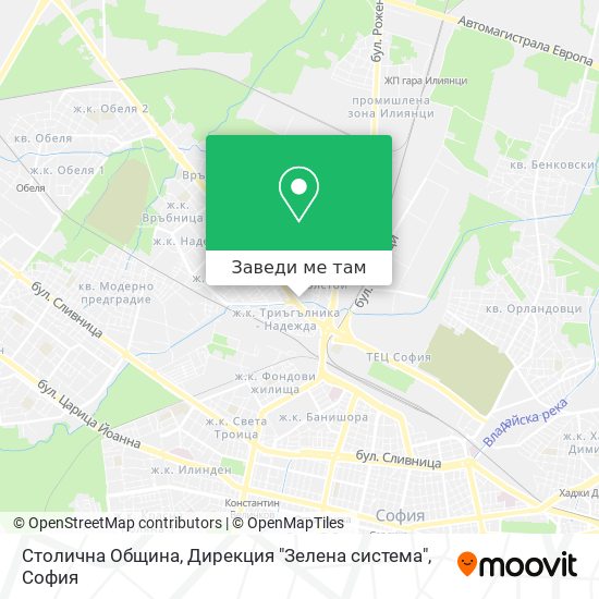 Столична Община, Дирекция "Зелена система" карта