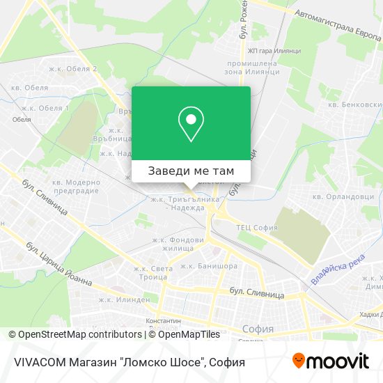 VIVACOM Магазин "Ломско Шосе" карта