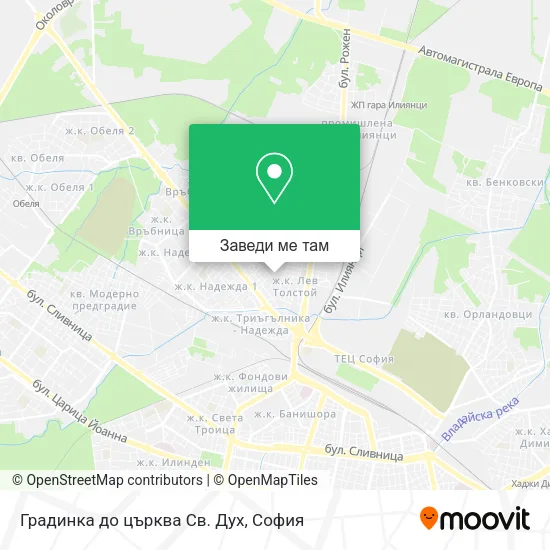 Градинка до църква Св. Дух карта