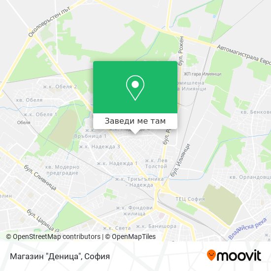 Магазин "Деница" карта