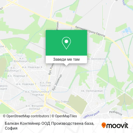 Балкан Контейнер ООД Производствена база карта