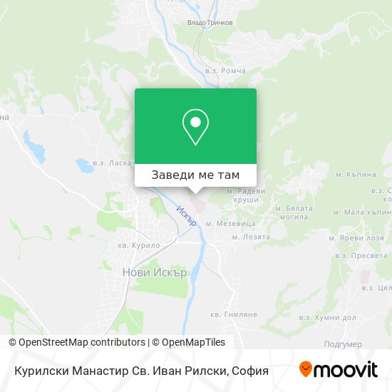 Курилски Манастир Св. Иван Рилски карта
