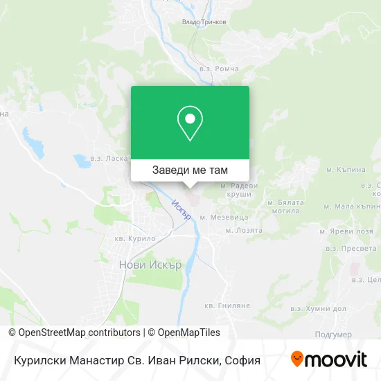 Курилски Манастир Св. Иван Рилски карта
