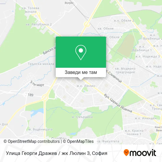 Улица Георги Дражев / жк Люлин 3 карта