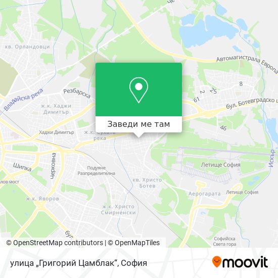 улица „Григорий Цамблак“ карта