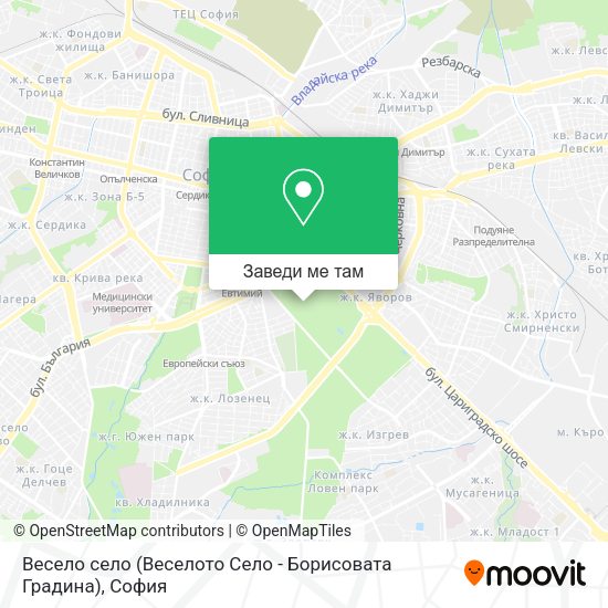 Весело село (Веселото Село - Борисовата Градина) карта