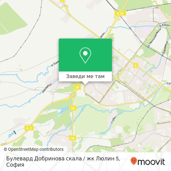 Булевард Добринова скала / жк Люлин 5 карта
