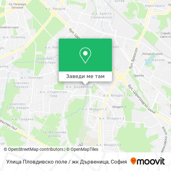 Улица Пловдивско поле / жк Дървеница карта