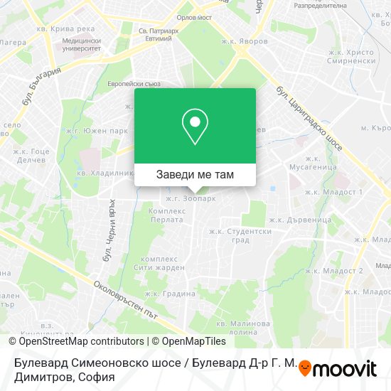 Булевард Симеоновско шосе / Булевард Д-р Г. М. Димитров карта