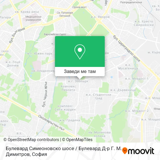 Булевард Симеоновско шосе / Булевард Д-р Г. М. Димитров карта