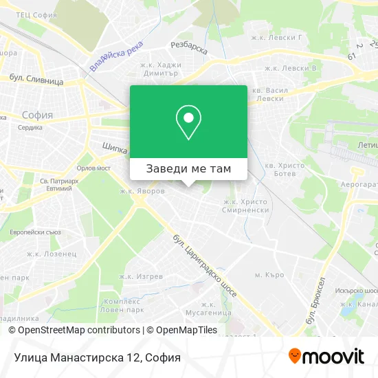 Улица Манастирска 12 карта