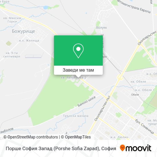 Порше София Запад (Porshe Sofia Zapad) карта
