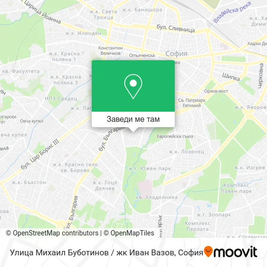 Улица Михаил Буботинов / жк Иван Вазов карта