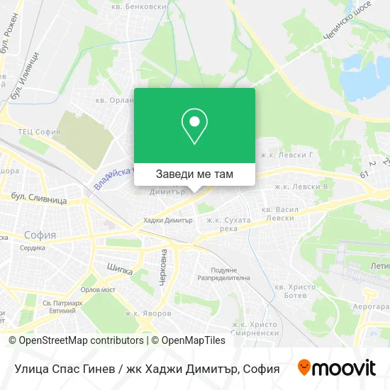 Улица Спас Гинев / жк Хаджи Димитър карта