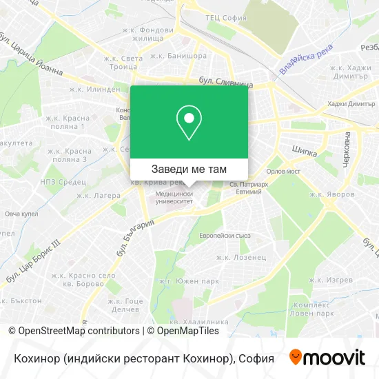 Кохинор (индийски ресторант Кохинор) карта