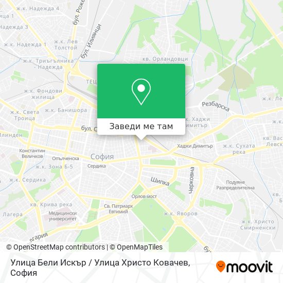Улица Бели Искър / Улица Христо Ковачев карта