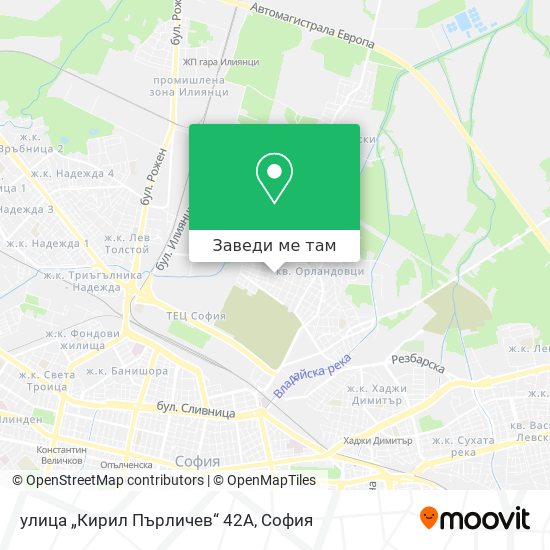 улица „Кирил Пърличев“ 42А карта