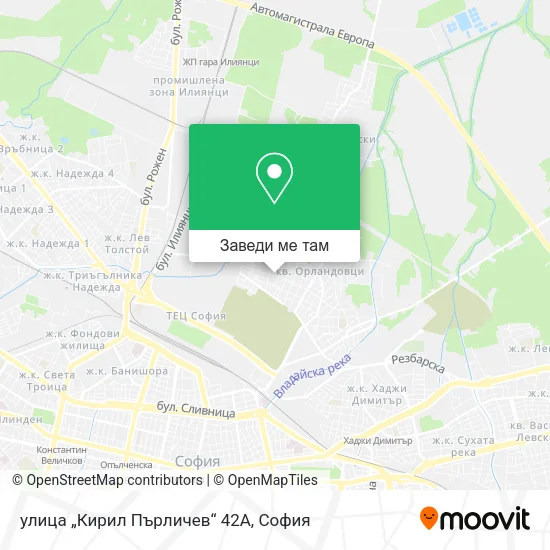 улица „Кирил Пърличев“ 42А карта