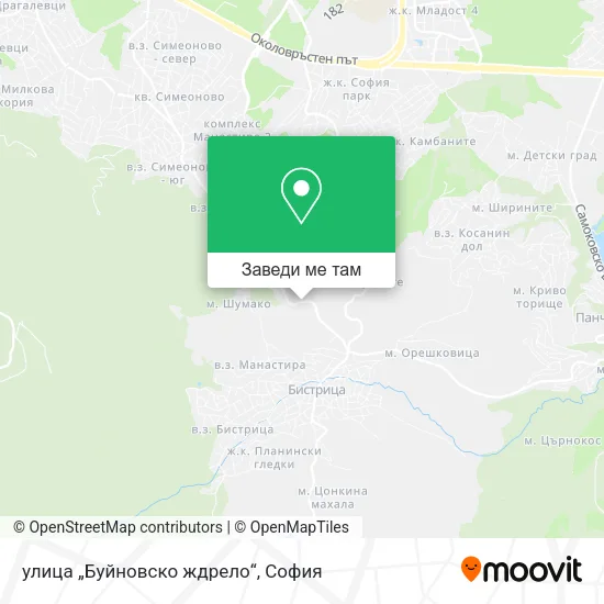 улица „Буйновско ждрело“ карта