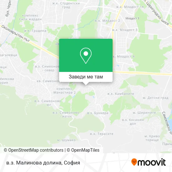 в.з. Малинова долина карта