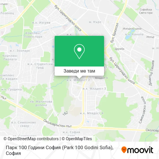 Парк 100 Години София (Park 100 Godini Sofia) карта