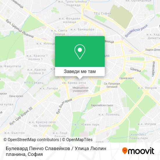 Булевард Пенчо Славейков / Улица Люлин планина карта