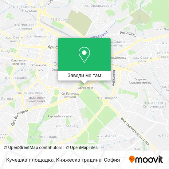 Кучешка площадка, Княжеска градина карта