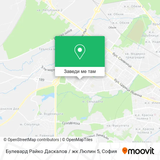 Булевард Райко Даскалов / жк Люлин 5 карта