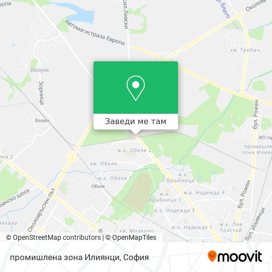 промишлена зона Илиянци карта