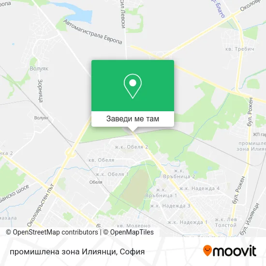 промишлена зона Илиянци карта