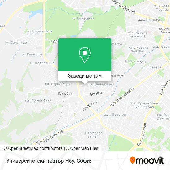 Университетски театър Нбу карта