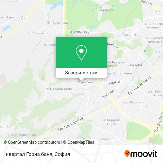 квартал Горна баня карта