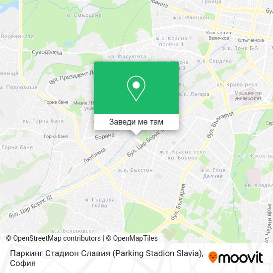 Паркинг Стадион Славия (Parking Stadion Slavia) карта