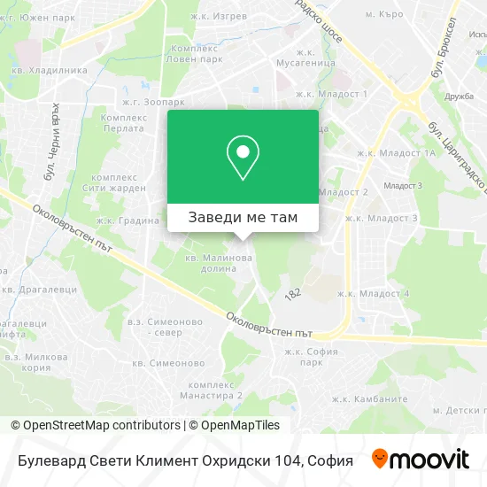 Булевард Свети Климент Охридски 104 карта