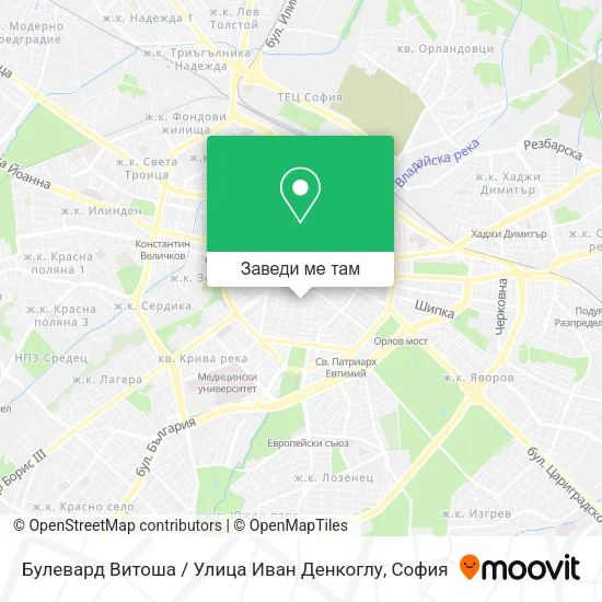Булевард Витоша / Улица Иван Денкоглу карта
