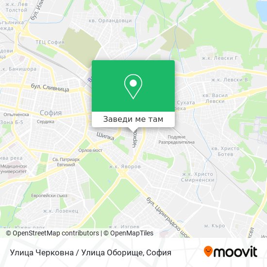 Улица Черковна / Улица Оборище карта
