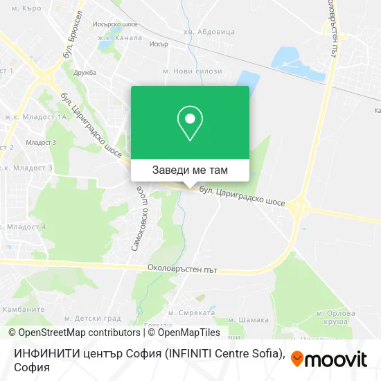 ИНФИНИТИ център София (INFINITI Centre Sofia) карта