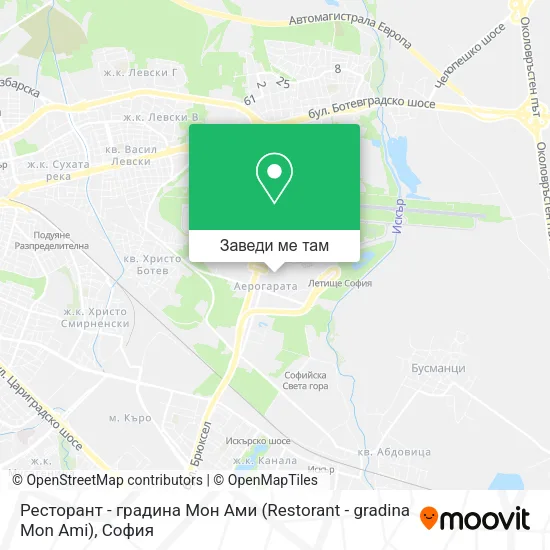 Ресторант - градина Мон Ами (Restorant - gradina Mon Ami) карта