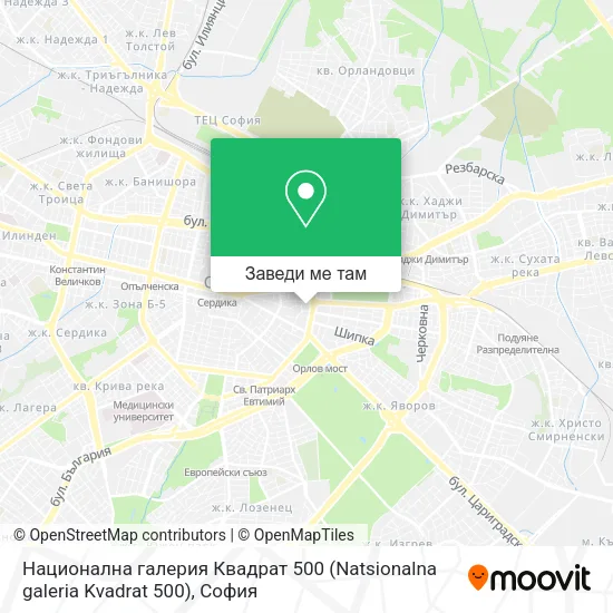 Национална галерия Квадрат 500 (Natsionalna galeria Kvadrat 500) карта