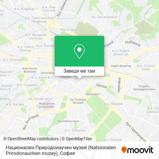 Национален Природонаучен музей (Natsionalen Prirodonauchen muzey) карта
