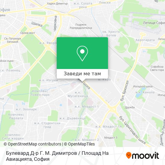 Булевард Д-р Г. М. Димитров / Площад На Авиацията карта