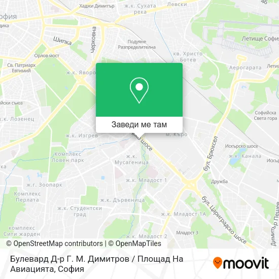 Булевард Д-р Г. М. Димитров / Площад На Авиацията карта